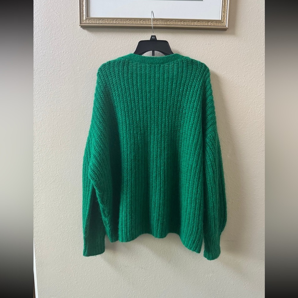 Sezane Achille Jumper in bright green Women’s Cardigan Sweater size XL - Picture 2 of 7